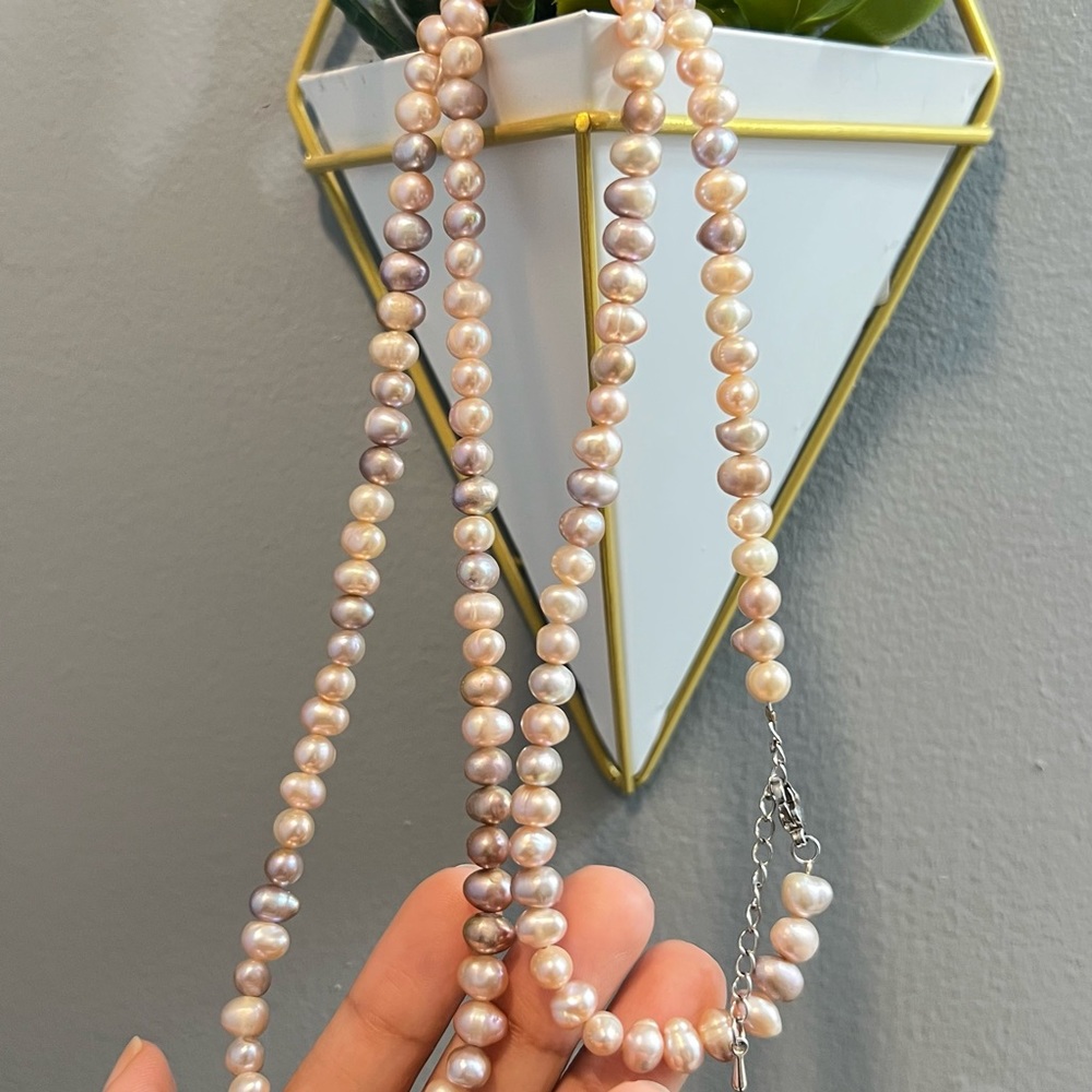 Soft candy color  Pearl Necklace